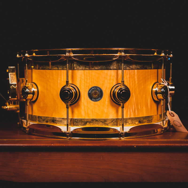 2007 DW Drums Edge Series 7”x14” Snare Drum, Brass/Maple - Used