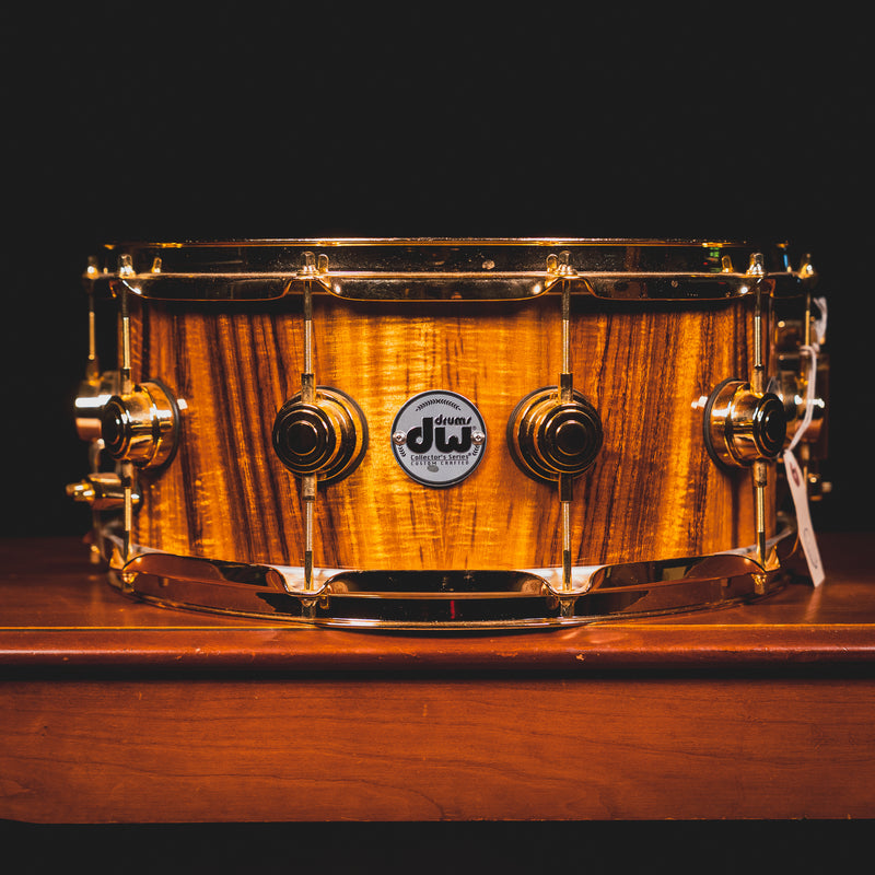 2002 DW Drums Collector's Series Hawaiian Koa Veneer Over Maple 6.5”x14” Snare Drum - Used
