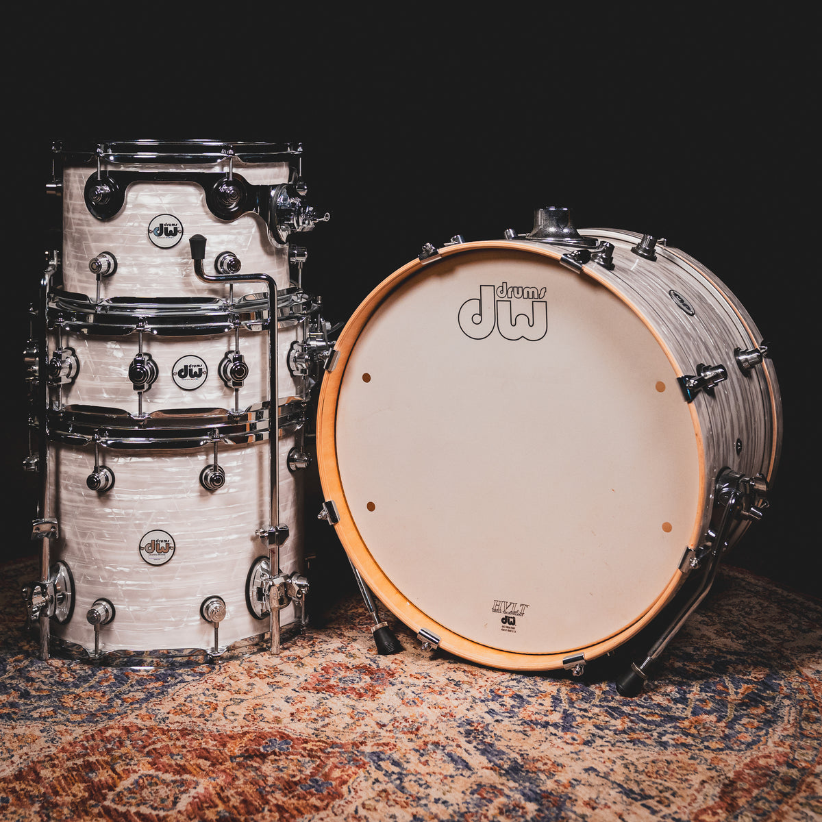2011 DW Drums Design Series Frequent Flyer Kit, White Onyx w/ Snare - Used