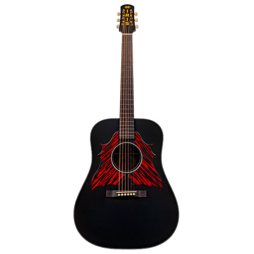 Iris Guitar Company D-WH Acoustic Guitar, Black Top w/ Double Pickguard
