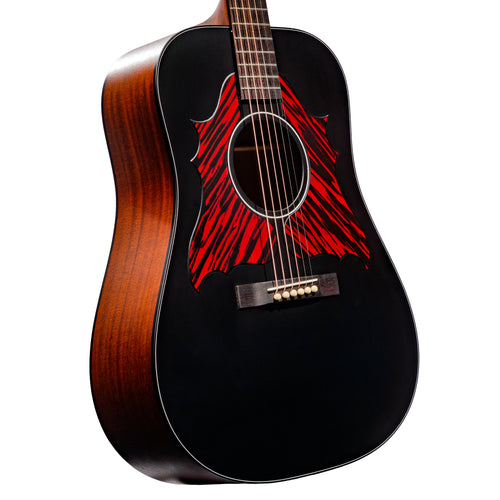 Iris Guitar Company D-WH Acoustic Guitar, Black Top w/ Double Pickguard