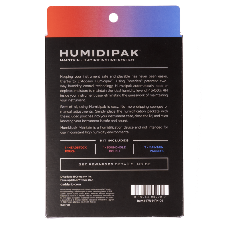 D'Addario Humidipak Humidity Control System