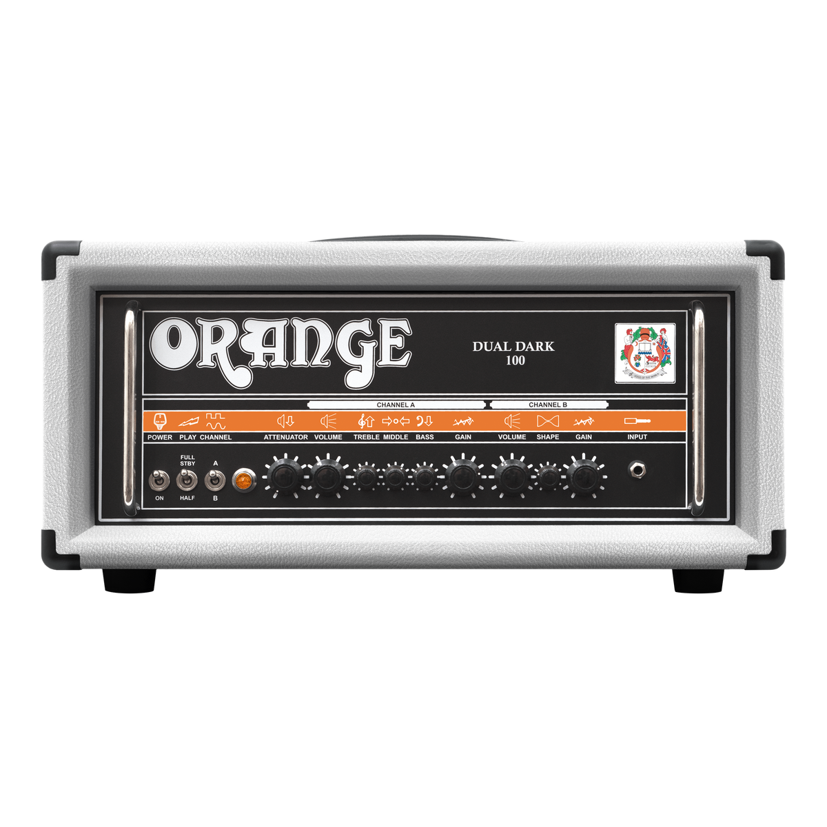 Orange Limited Edition Dual Dark 100 Head Guitar Amplifier, White