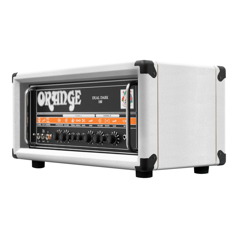 Orange Limited Edition Dual Dark 100 Head Guitar Amplifier, White