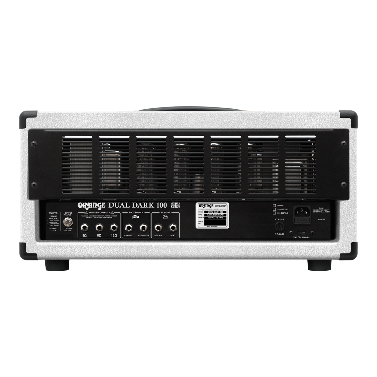 Orange Limited Edition Dual Dark 100 Head Guitar Amplifier, White