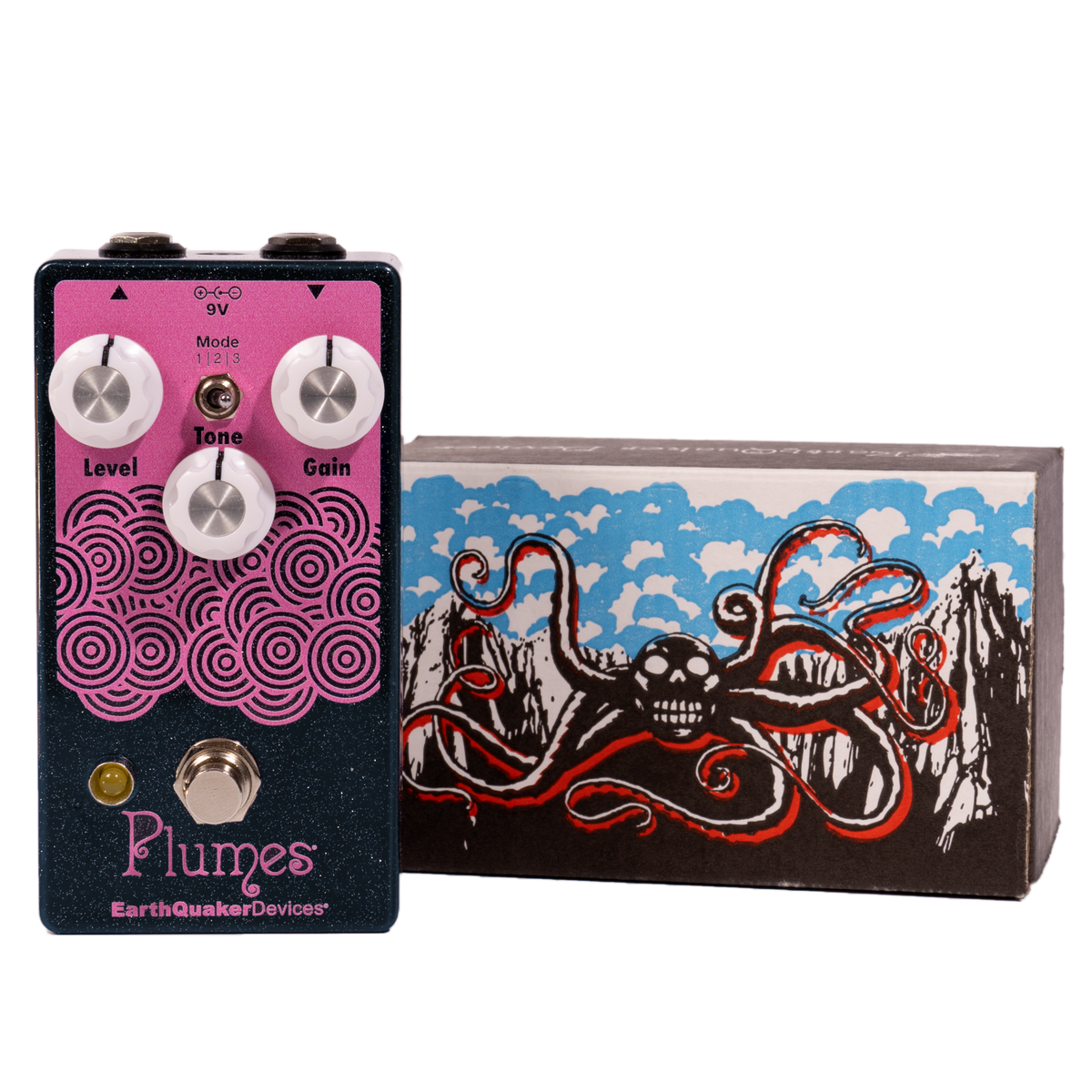 EarthQuaker Devices Plumes Small Signal Shredder Overdrive Pedal, Blue Steel Sparkle/Orchid