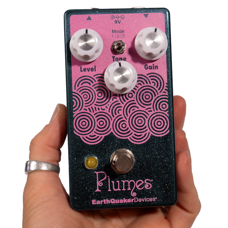 EarthQuaker Devices Plumes Small Signal Shredder Overdrive Pedal, Blue Steel Sparkle/Orchid