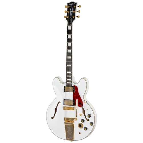 Epiphone Alex Lifeson 1976 ES-355 Reissue Semi-Hollow Electric Guitar, Alpine White
