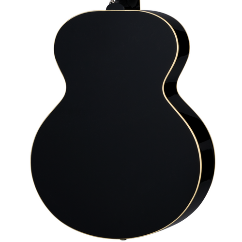 Epiphone J-180 LS Acoustic-Electric Guitar, Ebony w/Hard Case