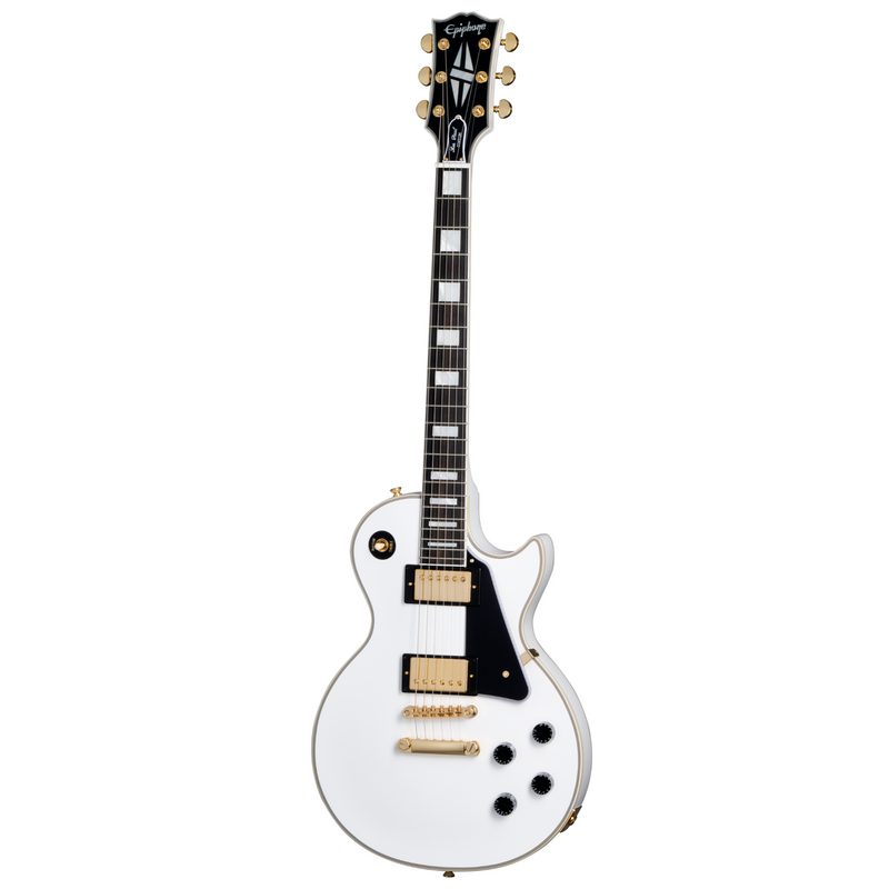 Epiphone Les Paul Custom Electric Guitar, Alpine White w/Hard Case