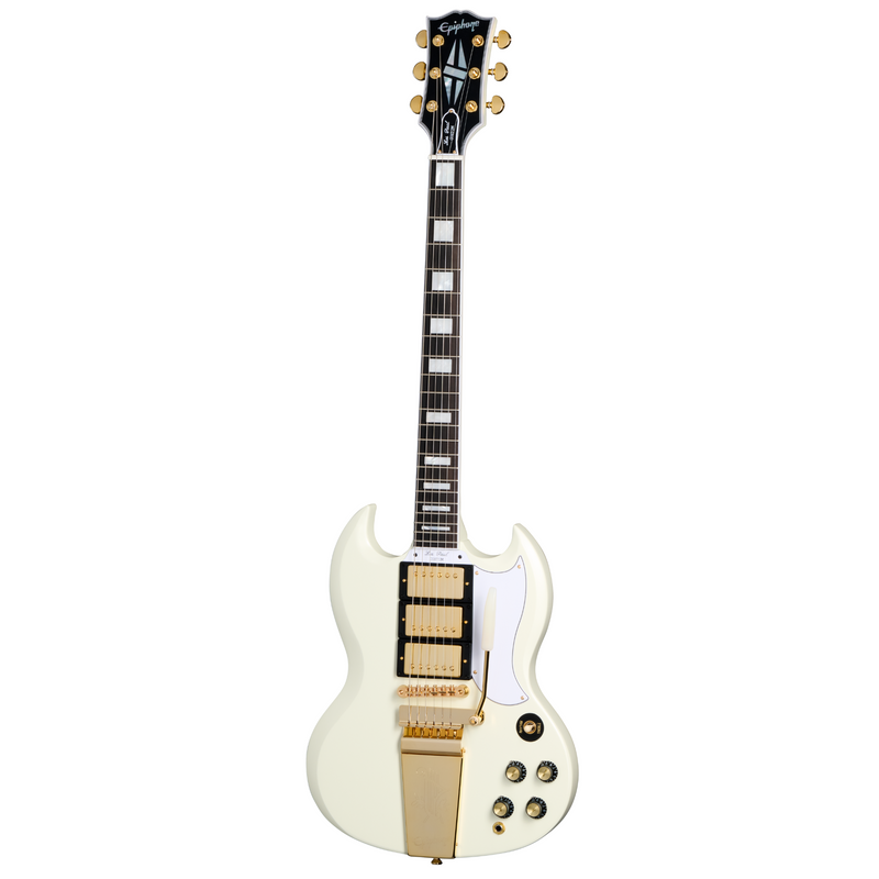 Epiphone '63 Les Paul SG Custom Electric Guitar w/Maestro Vibrola, Classic White
