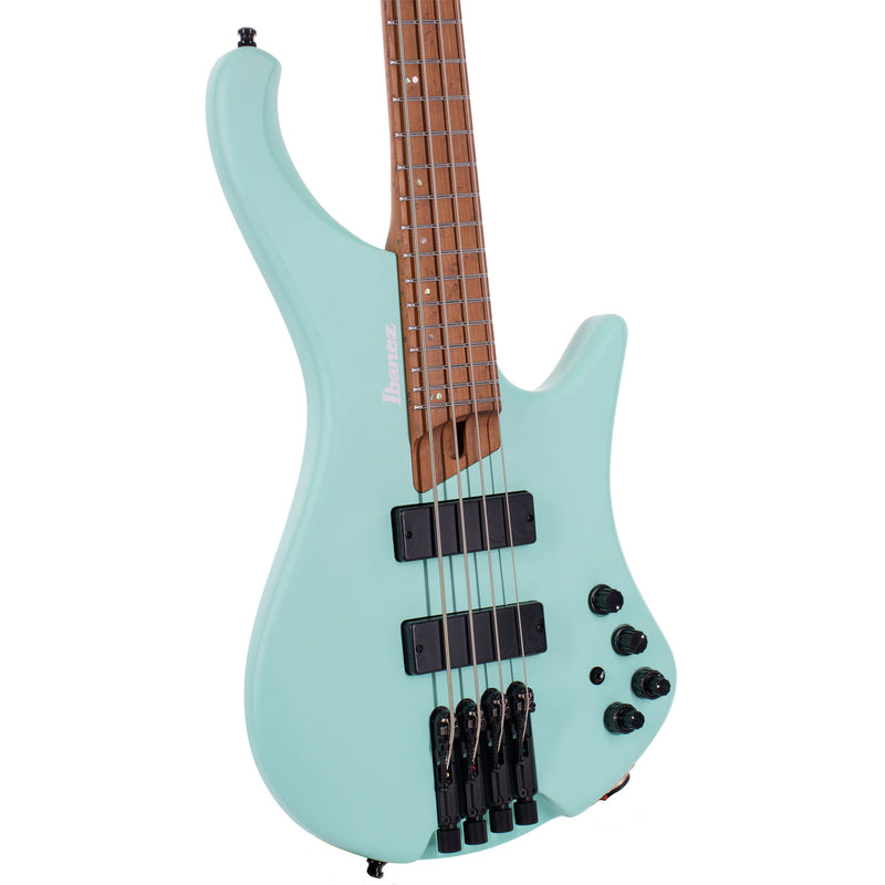 Ibanez EHB Ergonomic Headless 4 String Bass Guitar With Bag, Sea Foam Green Matte