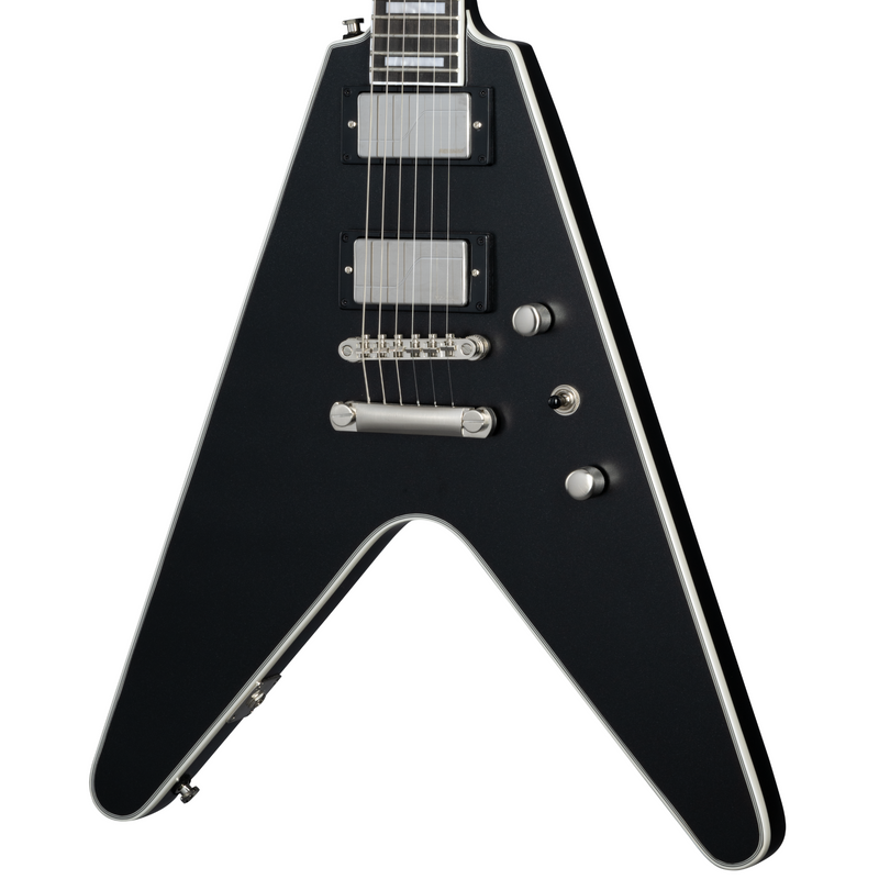 Epiphone Flying V Prophecy Electric Guitar, Aged Jet Black Metallic w/Premium Gig Bag