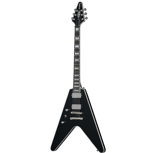 Epiphone Flying V Prophecy Electric Guitar, Aged Jet Black Metallic w/Premium Gig Bag