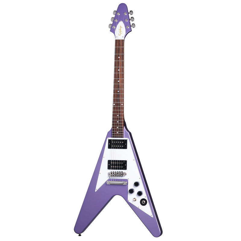 Epiphone Kirk Hammett '79 Flying V Electric Guitar, Purple Metallic, w/ Hard Case