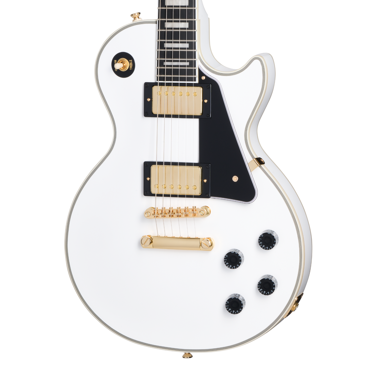 Epiphone Les Paul Custom Electric Guitar, Alpine White w/Premium Gig Bag