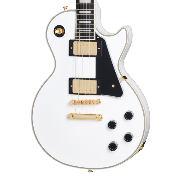 Epiphone Les Paul Custom Electric Guitar, Alpine White w/Premium Gig B