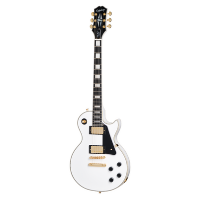 Epiphone Les Paul Custom Electric Guitar, Alpine White w/Premium Gig Bag