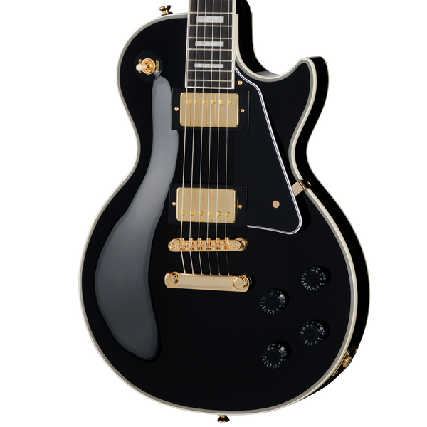 Epiphone Les Paul Custom Electric Guitar, Ebony w/Premium Gig Bag