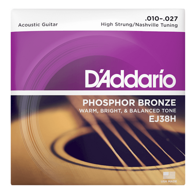 D'Addario High Strung Nashville Acoustic Guitar Strings, 10-27