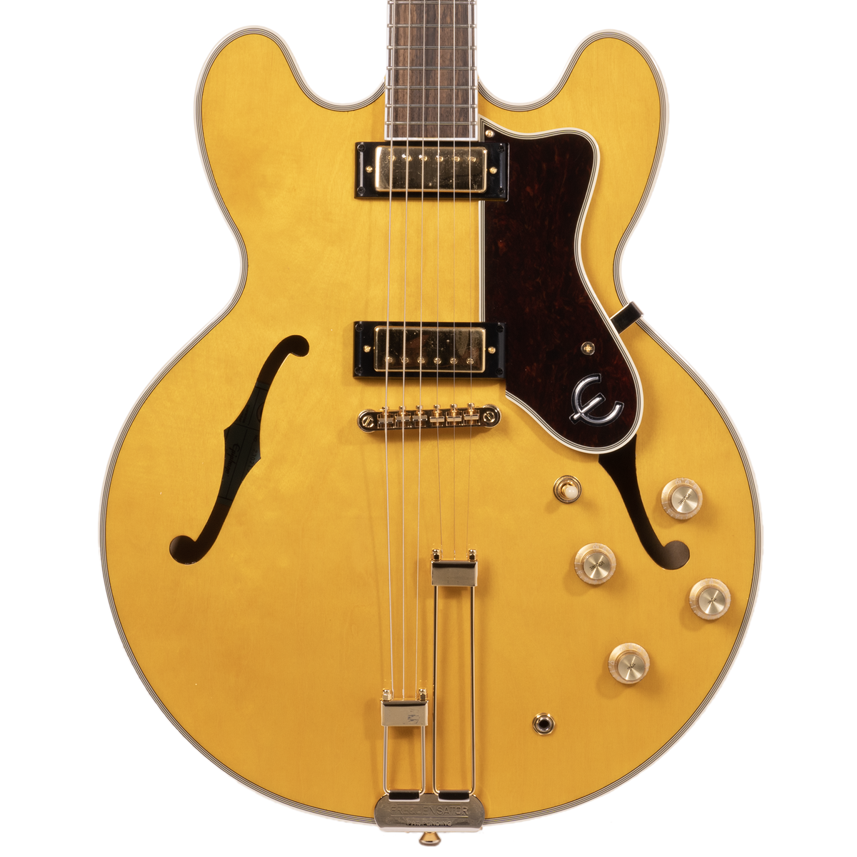 Epiphone Sheraton Electric Guitar with Frequensator and Premium Gig Bag, Natural