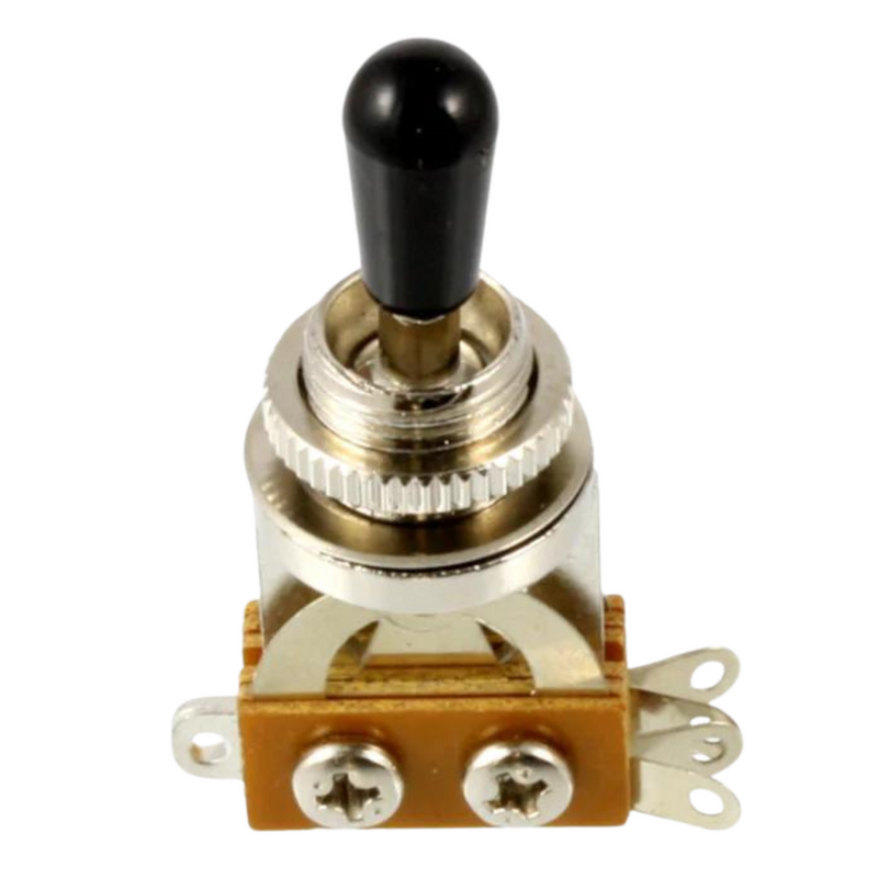 Allparts EP-4364-000 Economy Short Toggle Switch, Chrome w/Black Tip
