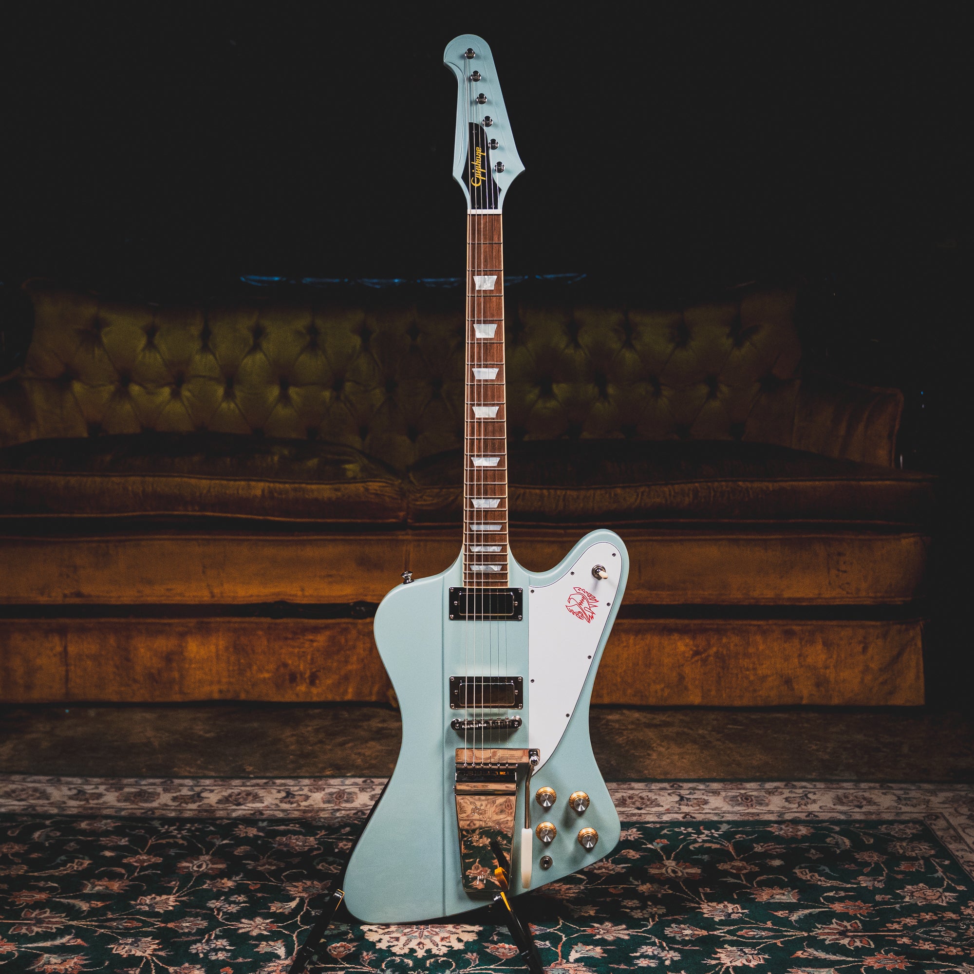 2023 Epiphone '63 Firebird V Reissue Electric Guitar, Frost Blue w