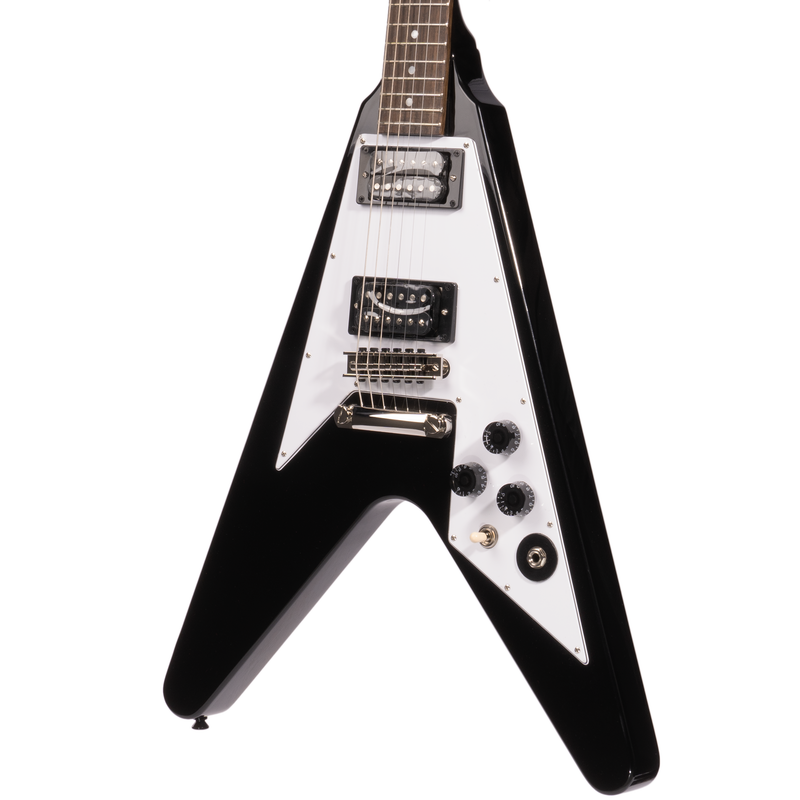 Epiphone Kirk Hammett '79 Flying V Electric Guitar, Ebony, w/ Hard Case