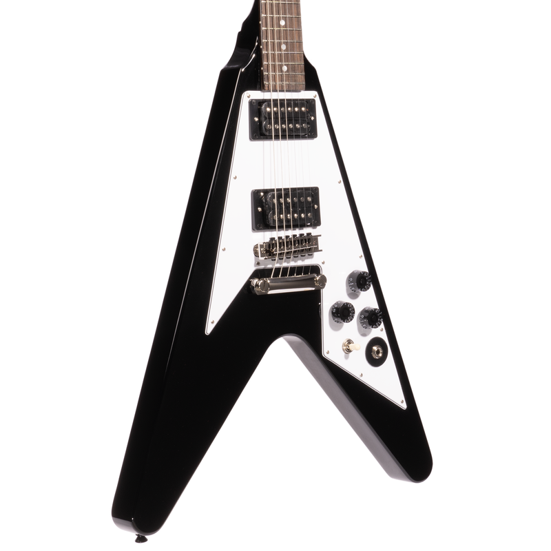 Epiphone Kirk Hammett '79 Flying V Electric Guitar, Ebony, w/ Hard Case