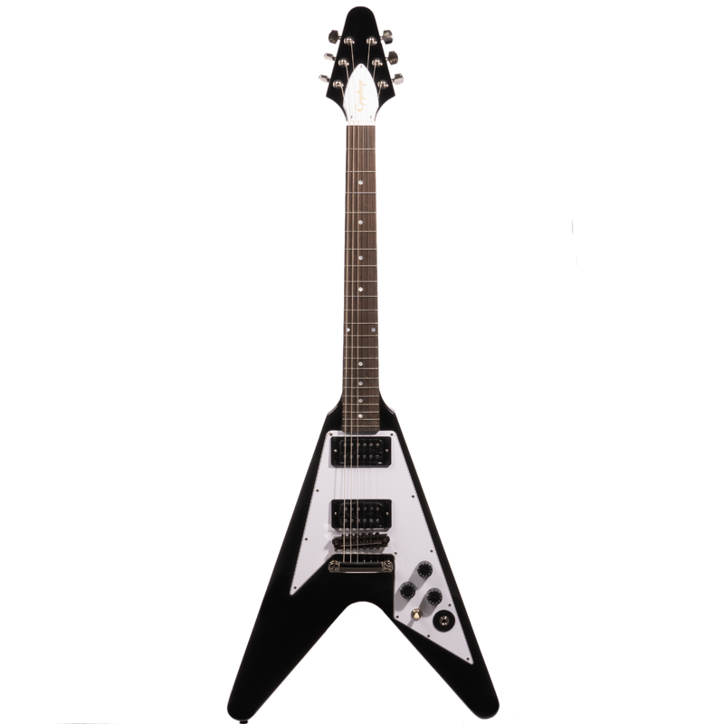 Epiphone Kirk Hammett '79 Flying V Electric Guitar, Ebony, w/ Hard Case
