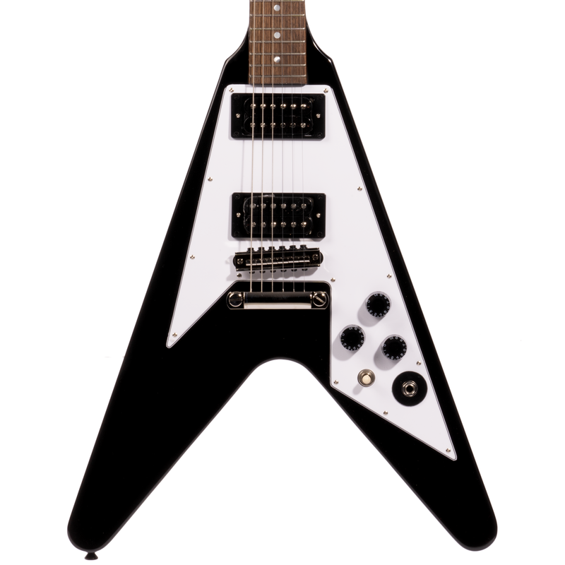 お買い得モデル Epiphone Kirk Hammett '79 Flying V Electric Guitar, Ebony, w バッグ