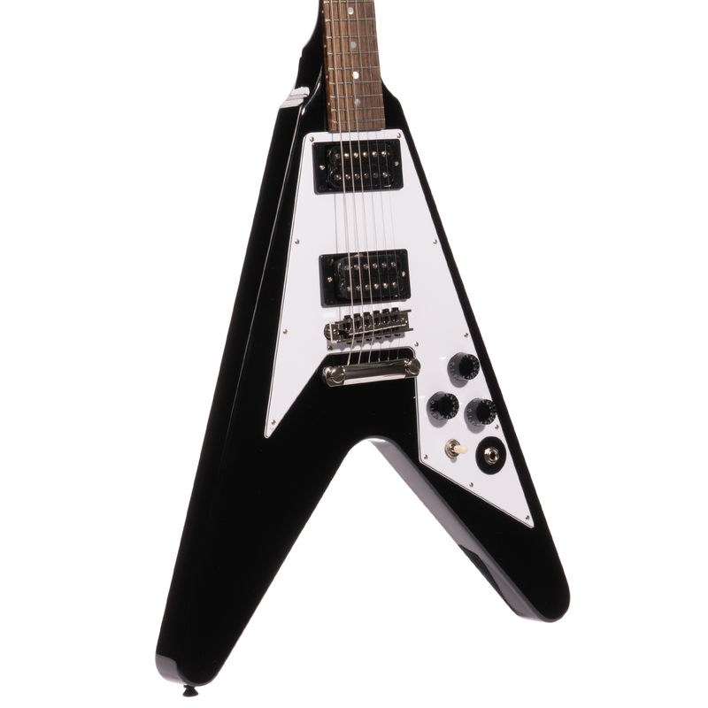 Epiphone Kirk Hammett '79 Flying V Electric Guitar, Ebony, w/ Hard Case