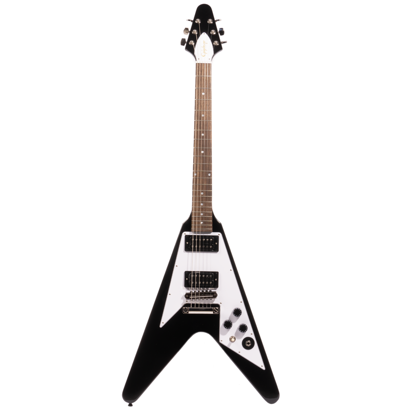 Epiphone Kirk Hammett '79 Flying V Electric Guitar, Ebony, w/ Hard Case