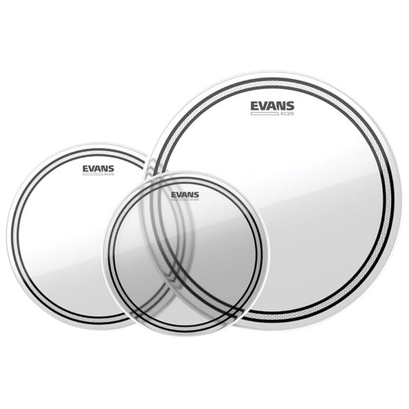 Evans 10"/12"/14" EC2S Clear Fusion Tom Drumhead Pack w/ SST