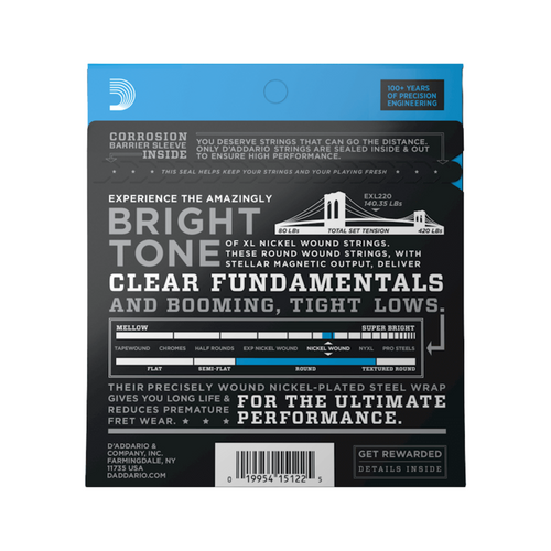 D'Addario XL Nickel Bass Guitar Strings, 40-95, Super Light, Long Scale