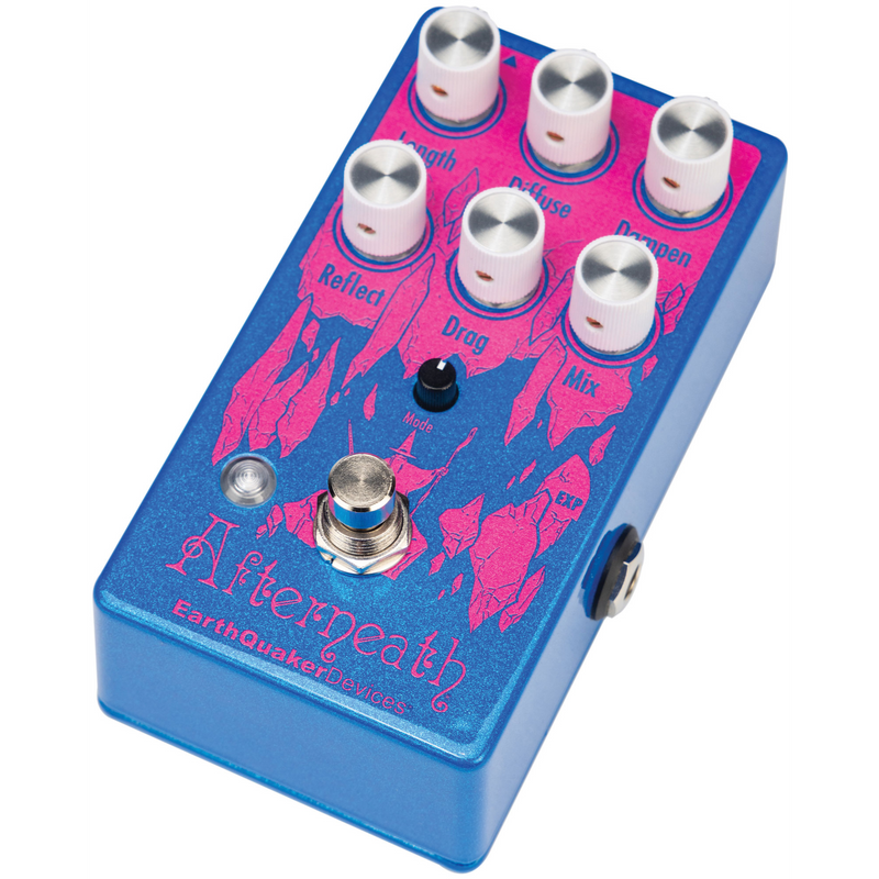 EarthQuaker Devices Limited Edition Afterneath V3 Reverb Effect Pedal, Illusion Lite Blue w/Magenta