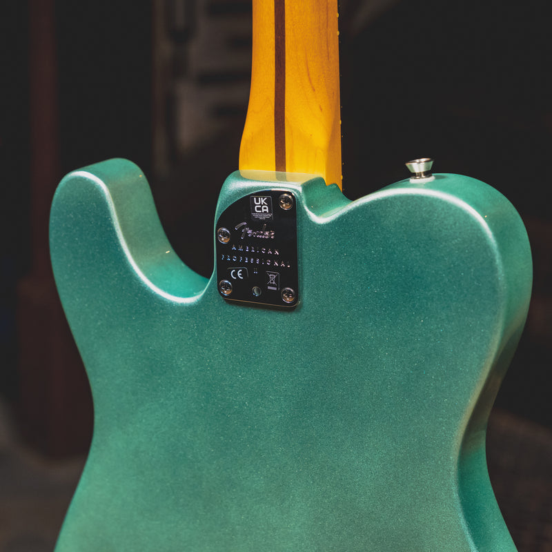 2021 Fender American Professional II Telecaster Electric Guitar, Mystic Surf Green w/OHSC - Used