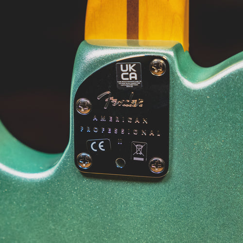 2021 Fender American Professional II Telecaster Electric Guitar, Mystic Surf Green w/OHSC - Used