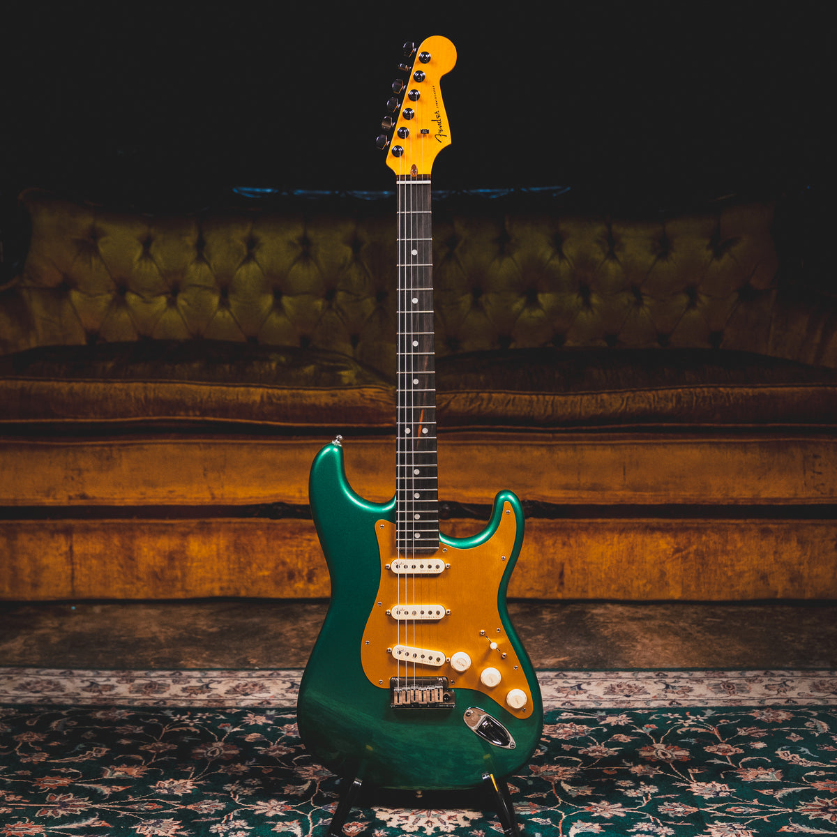 2022 Fender American Ultra Stratocaster Electric Guitar, Metallic Green w/ OHSC - Used