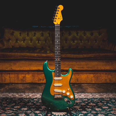 2022 Fender American Ultra Stratocaster Electric Guitar, Metallic Green w/ OHSC - Used