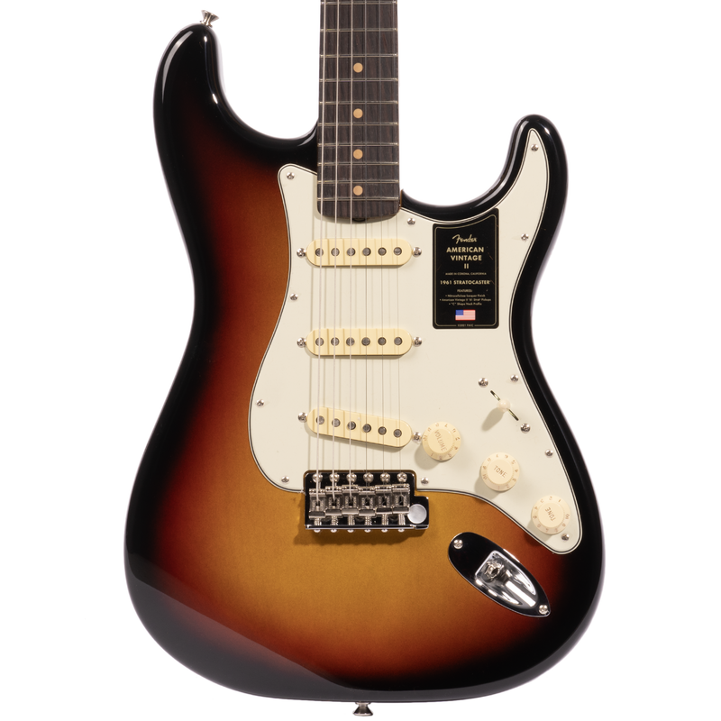 Fender American Vintage II 1961 Stratocaster Electric Guitar, Rosewood, 3 Color Sunburst