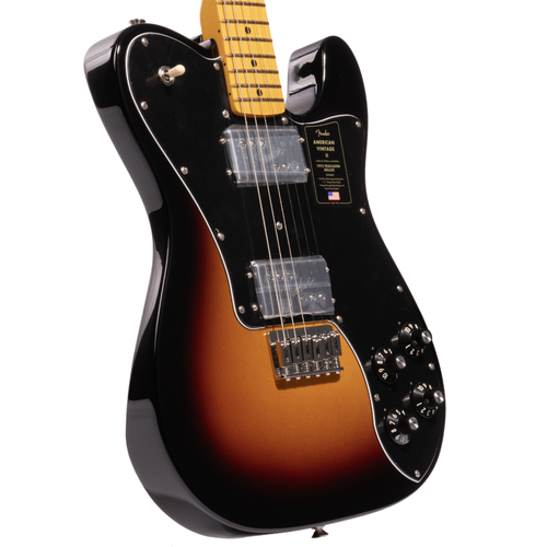 Fender American Vintage II 1975 Telecaster Deluxe Electric Guitar, Maple, 3 Color Sunburst