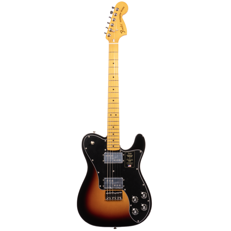 Fender American Vintage II 1975 Telecaster Deluxe Electric Guitar, Maple, 3 Color Sunburst