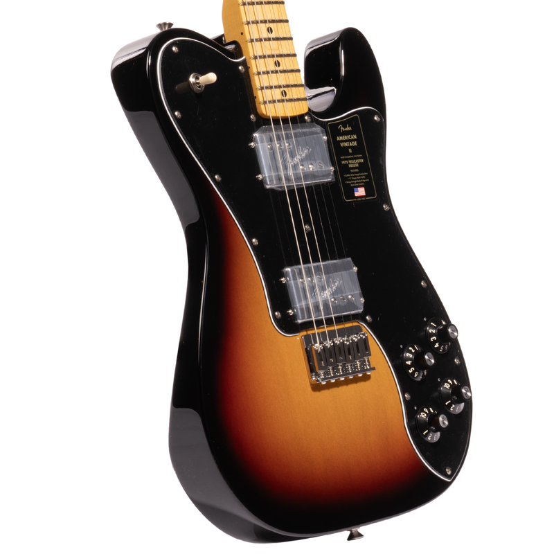 Fender American Vintage II 1975 Telecaster Deluxe Electric Guitar, Maple, 3 Color Sunburst