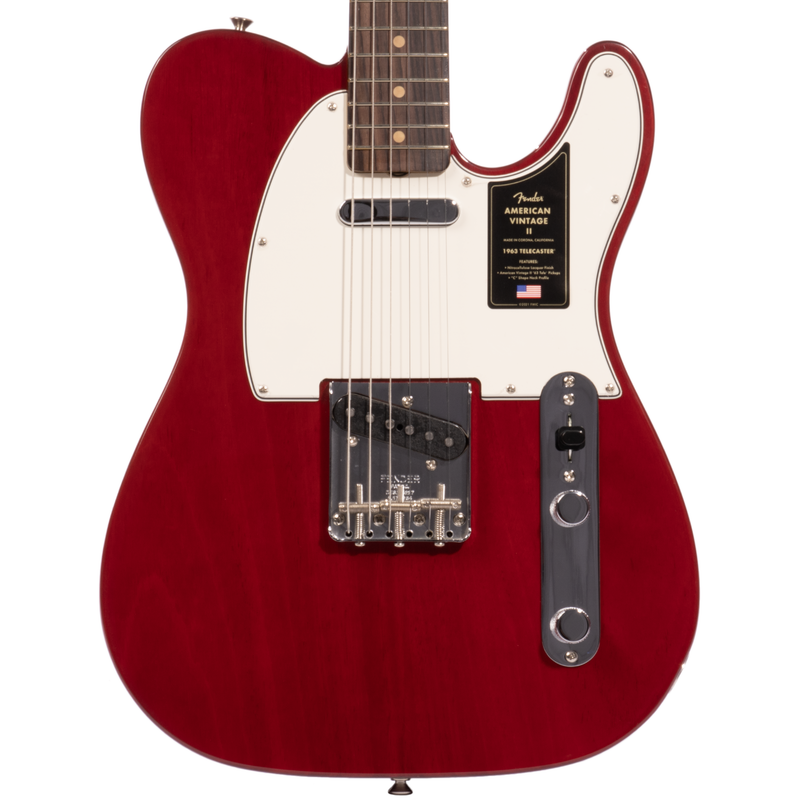 Fender American Vintage II 1963 Telecaster Mahogany Electric Guitar, Crimson Red Transparent