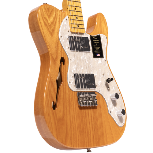 Fender American Vintage II 1972 Telecaster Thinline Electric Guitar, Maple, Aged Natural