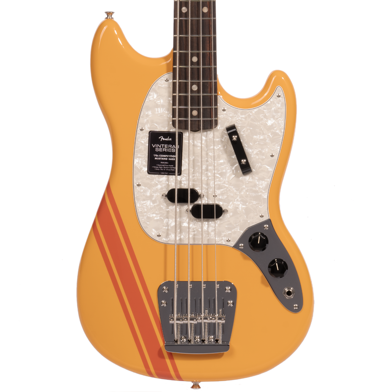 Fender Vintera II ‘70s Mustang Bass Guitar, Rosewood Fingerboard, Competition Orange