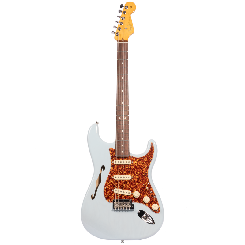 Fender Limited Edition American Professional II Stratocaster Thinline, Transparent Daphne Blue