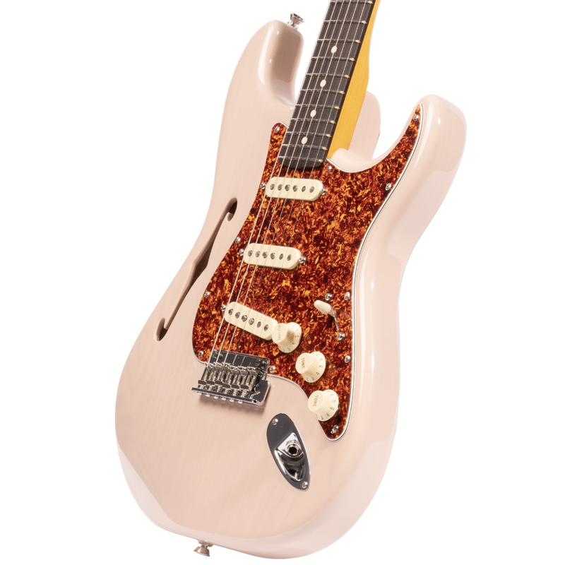 Fender Limited Edition American Professional II Stratocaster Thinline, Transparent Shell Pink