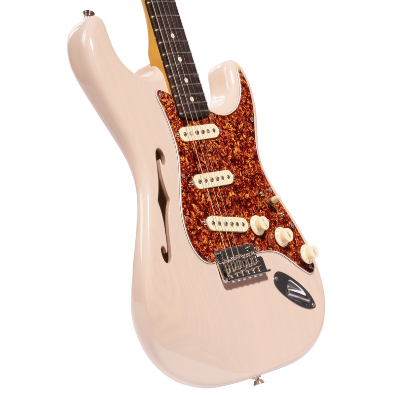 Fender Limited Edition American Professional II Stratocaster Thinline, Transparent Shell Pink